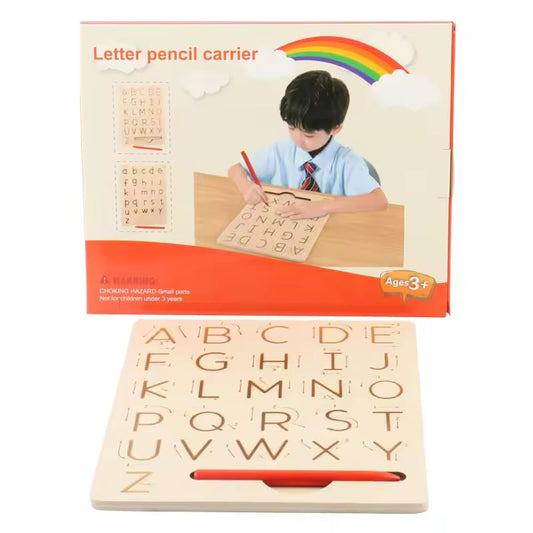 Letter Pencil Carrier (wooden board)- Lets Start Writing